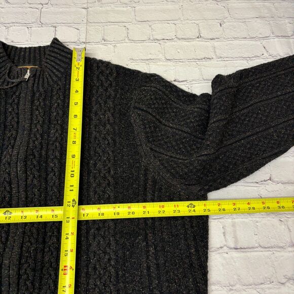 Lenor Romano Men XL X-Large Wool Full Zip Cardigan Sweater Cable Knit C029 -2 - Picture 3 of 16